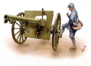 French 75 mm crop out soldier
