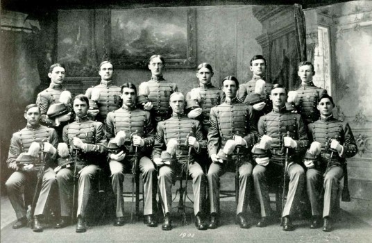 From Left to Right Back Row: Frederick Wolffe, Lynton Newhall, Burton Mustin, Edgar Best, Clifford Metz, Charles Spinning Front Row: Elliot Durand, Charles Amory, Jr., Charles Webb, Alexander Irwin, Jr., Silas MacMullen, Jr., Frank Myers, Marcus Smith